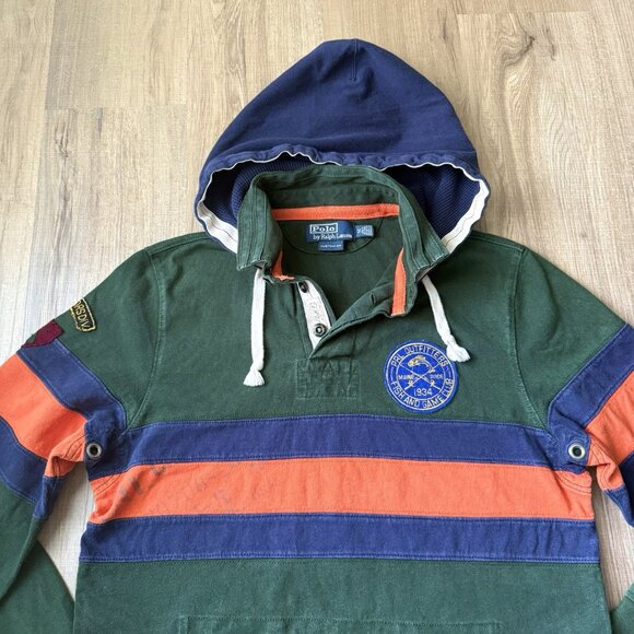 Vintage Polo Ralph Lauren Outfitters Fish & Game Club Rugby Hoodie Men’s Sz M - Picture 2 of 7